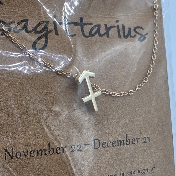 Sagittarius Gold Toned Zodiac Necklace - Picture 6 of 6